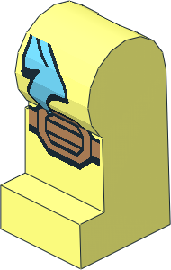 Minifig Leg Left with Medium Azure Sash and Medium Nougat Knee Pad Pattern