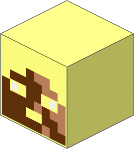 Minifig Head Cuboid with Minecraft Sentinel Soldier Pattern