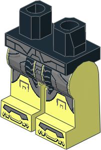 Minifig Hips and Legs with Silver Armour Pattern
