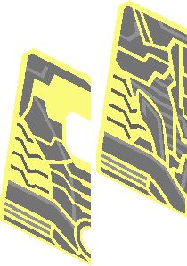 ~Minifig Torso with Armour Plating and Two Red Circles Pattern - Half