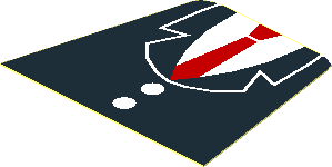 Sticker Minifig Torso with Black Suit with Two Buttons and Red Tie