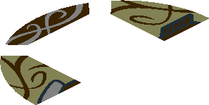 ~Electric Brick  4 x  4 x  0.667 Round - Top with  2 Studs with Dark Brown Arrow on Olive Green Background Pattern - Half