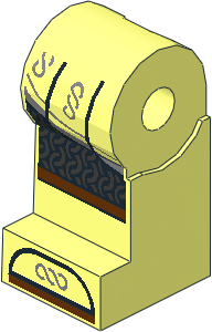 Minifig Leg Right with Silver Skirt Hems, Dark Bluish Grey Chain Mail, Reddish Brown Knee Wrappings and Shoe Tips Pattern