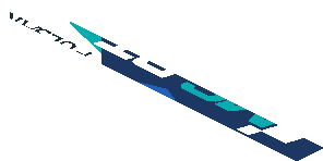 ~Sticker  1.9 x  3.8 with Yellow "2" on Black Square and Logos on Blue and White Background Right - Fifth Face