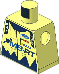 Minifig Torso with Race Suit with Ford and MS-RT Logos Pattern