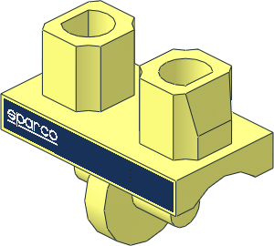 Minifig Hips with White Sparco Logo and Black Dotted Line on Dark Blue Background Pattern