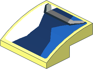 Slope Brick Curved  2 x  2 x  0.667 with Black Air Vent on Blue and White Background Sticker