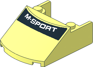 Windscreen  5 x  4 x  1.667 Curved with White "M-SPORT" on Black Background Sticker