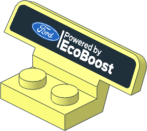 Plate  1 x  2 with Spoiler  1 x  4 with Ford Powered by Ecoboost Logo on Black Background Sticker