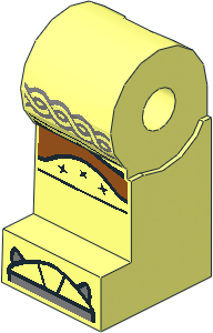 Minifig Leg Right with Silver Celtic Tunic Hem, Dark Orange Knee Wrappings and Black Shoe Tips Pattern