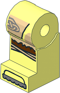 Minifig Leg Right with Reddish Brown Belt with Tan Tunic with Fur Hem and Silver Celtic Knots, Knee Wrappings and Shoe Tips Pattern