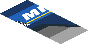 ~Sticker  0.8 x  4.1 with Michelin Logos and Black Air Vent on Blue Background - Fourth Face