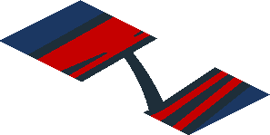 ~Sticker  0.8 x  1.9 with Taillamp on Blue Background Right - Fifth Face