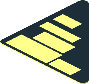 ~Sticker  1.8 x  1.8 Triangular with White Logos on Black Background Right - Common Part