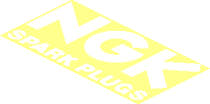 ~Sticker  1.8 x  1.8 Triangular with White Logos on Black Background Right - Logo NGK