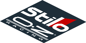 ~Sticker  1.0 x  1.8 with Red "2" and White Logos on Black Background Right - Logos with Frame