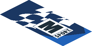 ~Sticker  0.8 x  1.9 with M-SPORT Logo on Black and Blue Background Right - Second Face
