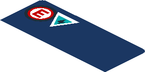 ~Sticker  0.8 x  1.8 with Emergency Signals on Blue Background - Partial topface