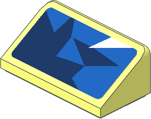 Slope Brick 31  1 x  2 x  0.667 with Light Blue Triangles on Blue Background Right Sticker