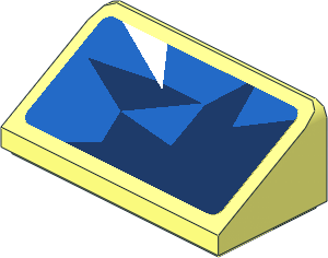 Slope Brick 31  1 x  2 x  0.667 with Light Blue Triangles on Blue Background Left Sticker