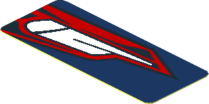 Sticker  0.8 x  1.9 with Taillamp on Blue Background Right