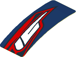 Sticker  0.8 x  1.9 with Taillamp on Blue Background Right (Formed)