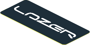 Sticker  0.8 x  1.9 with White LAZER Logo on Black Background