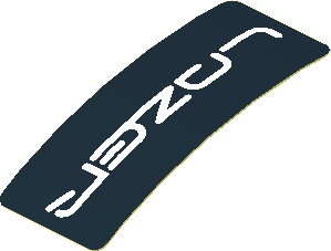 Sticker  0.8 x  1.9 with White LAZER Logo on Black Background (Formed)