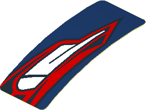 Sticker  0.8 x  1.9 with Taillamp on Blue Background Left (Formed)