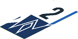 Sticker  4.0 x  1.8 with Black "2" on Blue and White Background