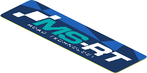 Sticker  0.8 x  2.8 with MS-RT Logo on Blue Background