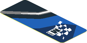 Sticker  0.8 x  1.9 with M-SPORT Logo on Black and Blue Background Right