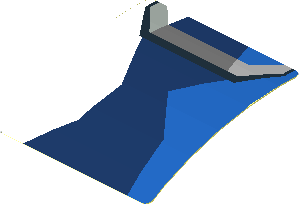 Sticker  1.8 x  1.9 with Black Air Vent on Blue and White Background (Formed) (Needs Work)