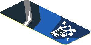 Sticker  0.8 x  1.9 with M-SPORT Logo on Black and Blue Background Left