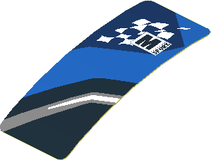 Sticker  0.8 x  1.9 with M-SPORT Logo on Black and Blue Background Left (Formed)