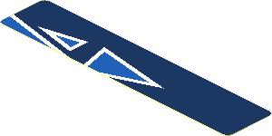 Sticker  0.8 x  4.0 with Blue Triangles on Dark Blue Background