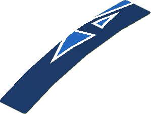 Sticker  0.8 x  4.0 with Light Blue Triangles on Blue Background (Formed)