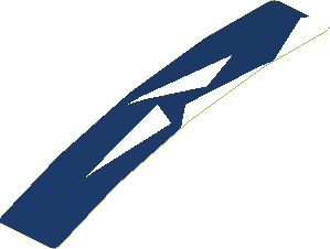 Sticker  0.8 x  4.0 with White Triangles on Blue Background (Formed)