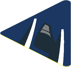 Sticker  1.8 x  1.8 with Black and White Stripes on Blue Background  Left