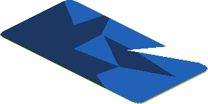 Sticker  0.9 x  1.8 with Light Blue Triangles on Blue Background Right