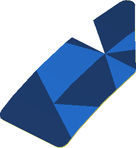 Sticker  0.8 x  1.9 with Light Blue and White Triangles on Blue Background Right (Formed)