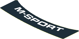 Sticker  1.2 x  3.9 with White M-SPORT on Black Background