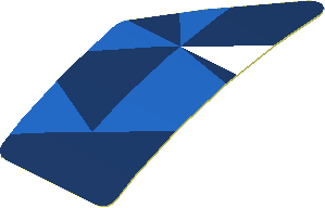 Sticker  0.8 x  1.9 with Light Blue Triangles on Blue Background Left (Formed)