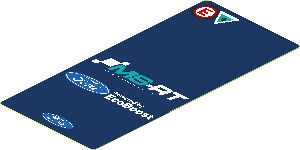 Sticker  4.0 x  1.8 with Ford and MS-RT Logos and Emergency Signals on Blue Background