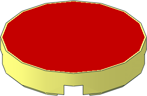 Tile  2 x  2 Round with Red Circle Pattern