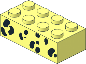 Brick  2 x  4 with Black Random Spots Pattern