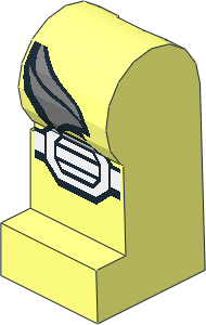 Minifig Leg Left with Silver Sash and White Knee Pad Pattern