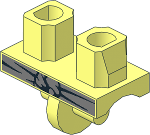 Minifig Hips with Silver Sash Pattern