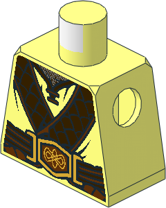 Minifig Torso with Leather Straps, Belt and Ornate Buckle Pattern