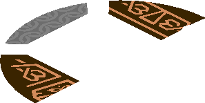 ~Electric Brick  4 x  4 x  0.667 Round - Top with  2 Studs with Copper Symbols and Silver Wavy Lines Pattern - Half